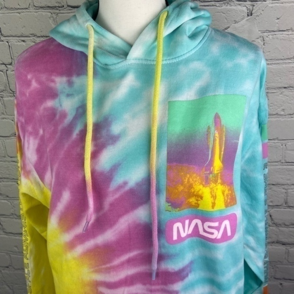 Nickelodeon Hyper Space NASA Sweatshirt Womens Size M Tie Dye Hoodie Sweatshirt - Picture 3 of 16